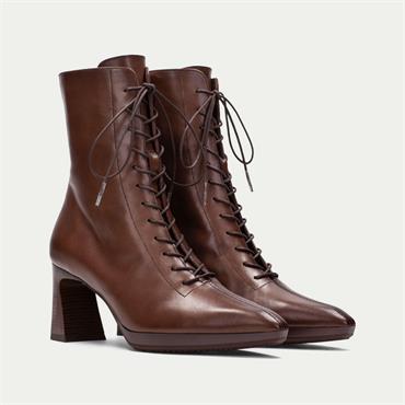 Hispanitas Atlanta Laced Heel Ankle Boot - Cognac Leather